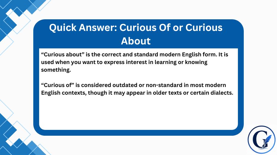 Curious Of or Curious About