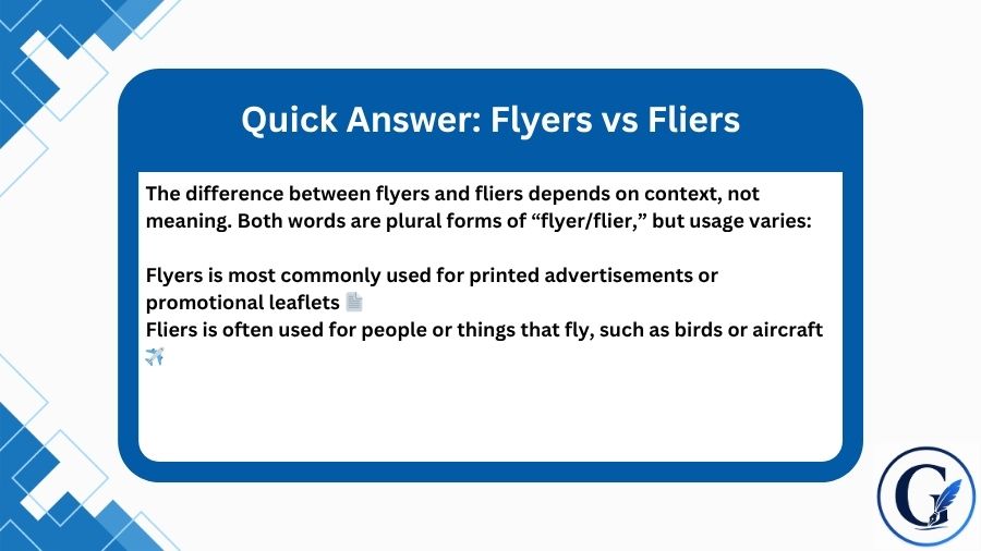 Flyers vs Fliers