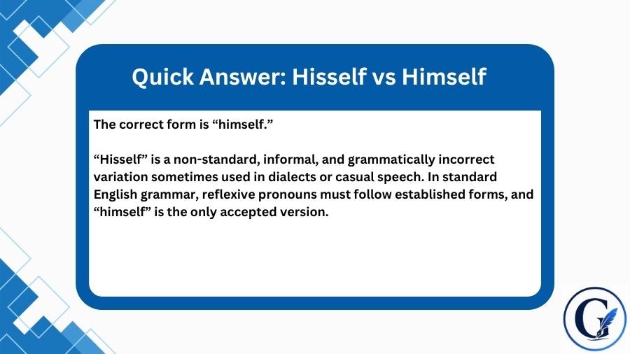 Hisself vs Himself