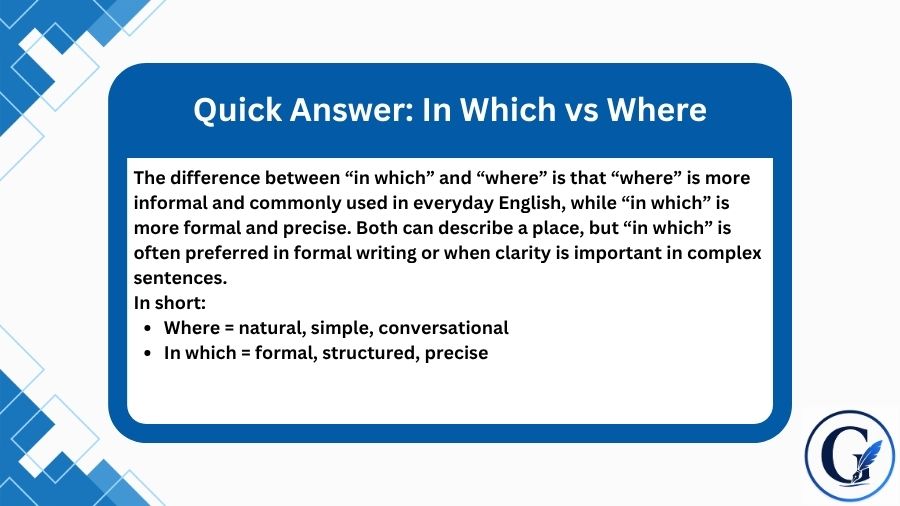 In Which vs Where