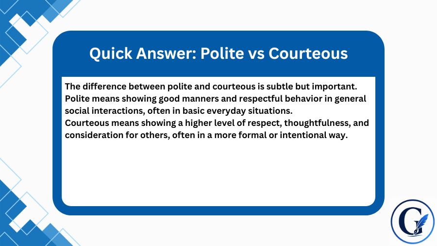 Polite vs Courteous