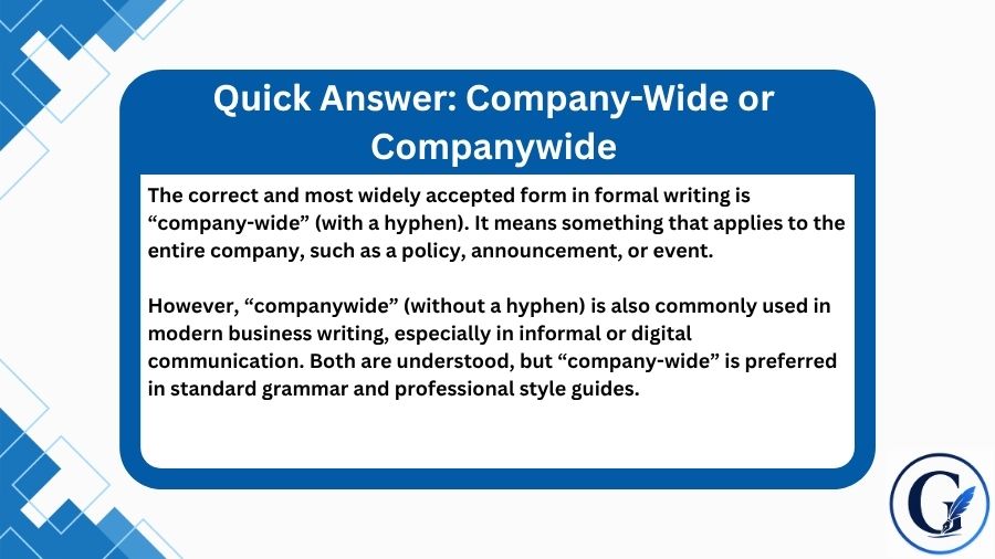 Company-Wide or Companywide