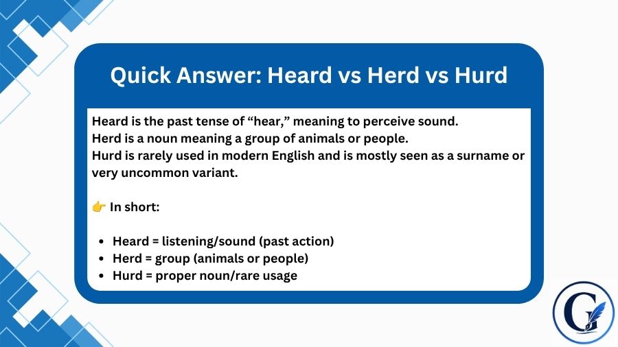 Heard vs Herd vs Hurd