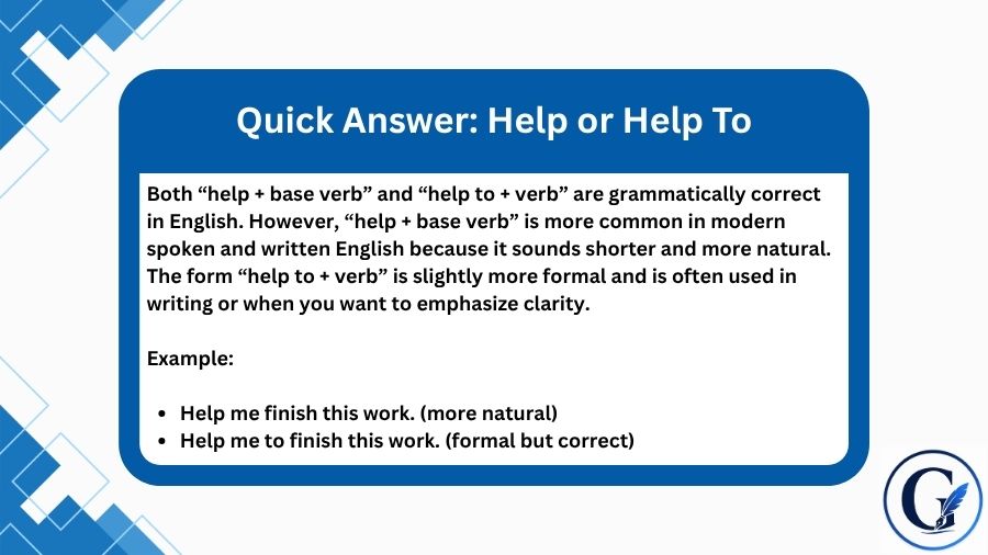 Help or Help To