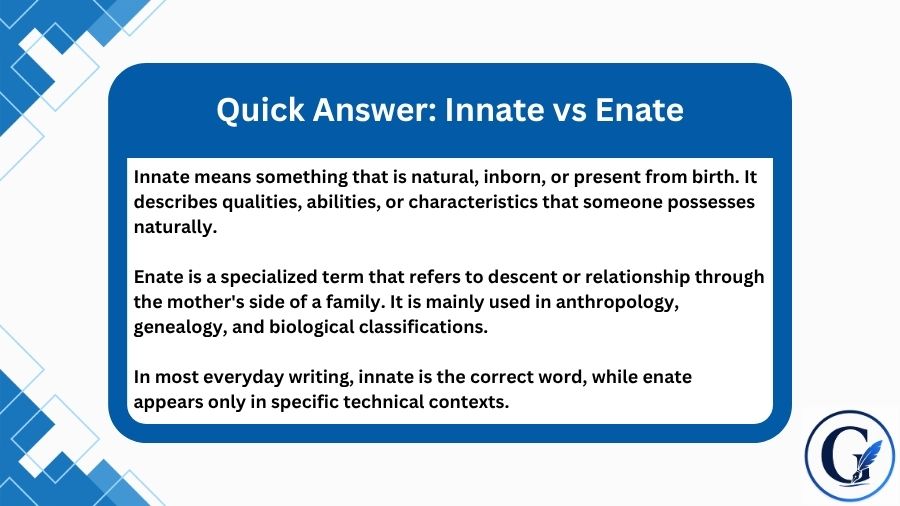 Innate vs Enate