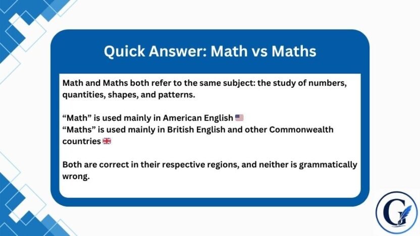Math or Maths: Difference, Meaning & Usage Explained (2026)