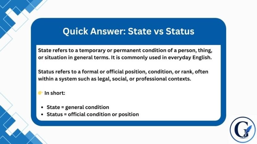 State vs Status: Meaning, Difference & Examples (2026)